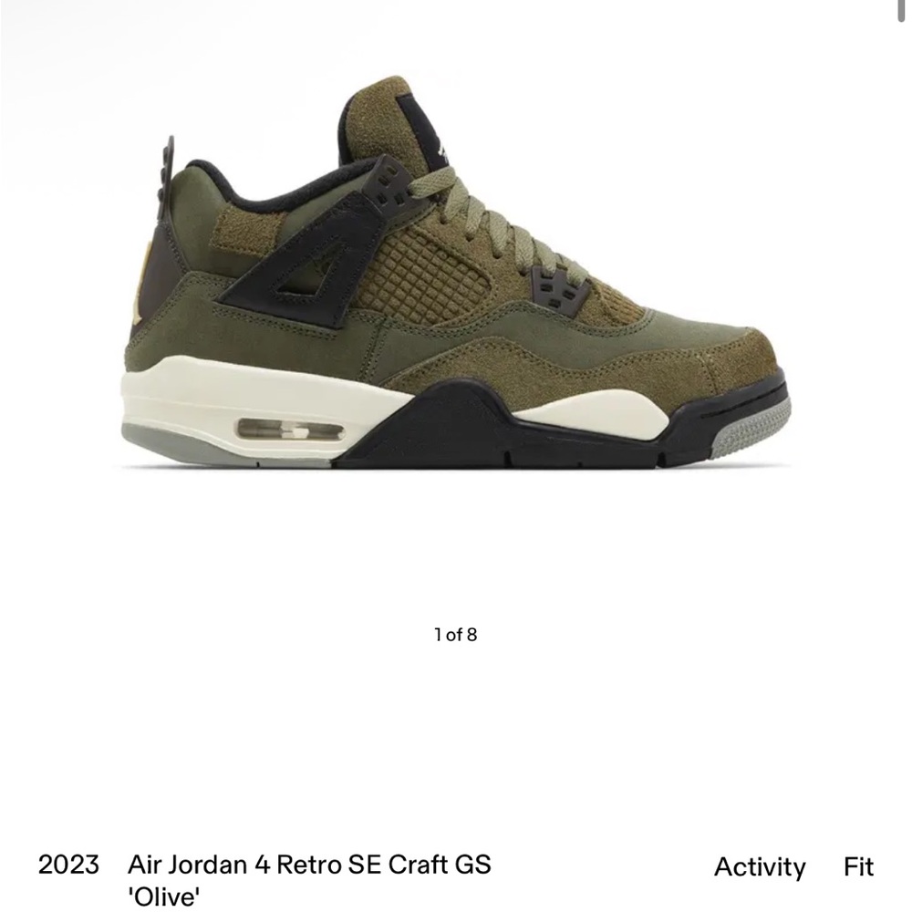 Jordan 4 Retro SE Craft GS Olive Sneakers